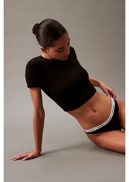 Kadın Thong Modern Logo Tanga - Siyah fırsatları