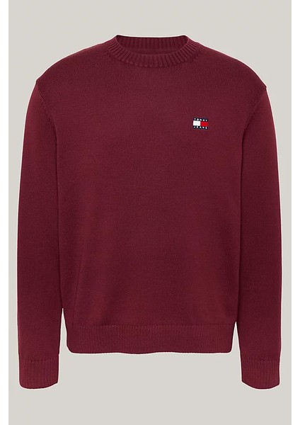 Erkek Tommy Rozetli Yünlü Kazak - Mor indirimleri