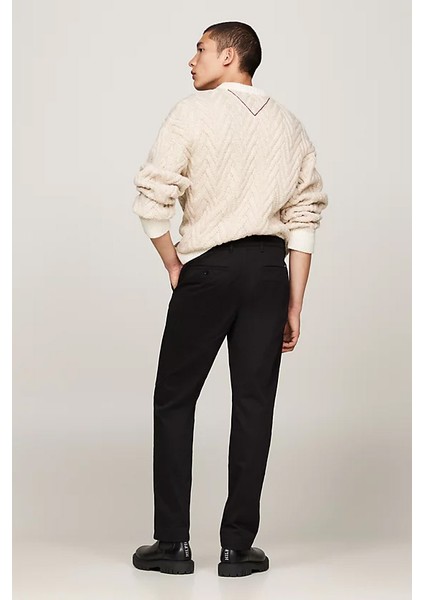 Erkek Denton Saten Düz Paça Chino Pantolon - Siyah modelleri