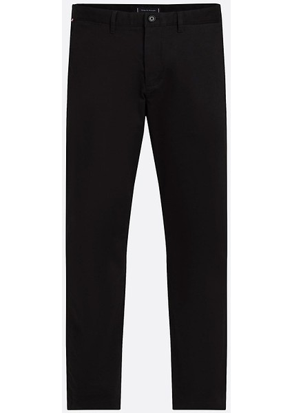 Erkek Denton Saten Düz Paça Chino Pantolon - Siyah indirimleri