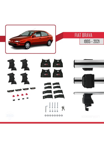 Fiat Brava 1995-2001 Arası ile Uyumlu Ace-4 Ara Atkı Tavan Barı Gri indirimleri