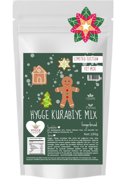 Hygge Yılbaşı Kurabiye Mix - Zencefilli Ince Özel Kurabiye Gingerbread Limited Edition 180 gr