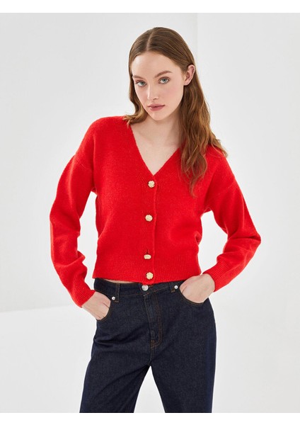 Lcw Vision V Yaka Kadın Triko Hırka