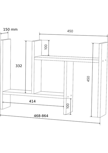 Mutfak Rafı Geniş ve Dar Ayarlanabilir 47 cm - 87 cm Kahve Köşe Rafı , Baharatlık , Kitaplık Tezgah Üstü Düzenleyici Organizer Kitaplık Raf