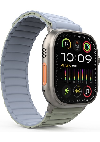Apple Watch Ultra 49MM Zore KRD-122 Silikon Kordon Strap Kayış-Mint Lila