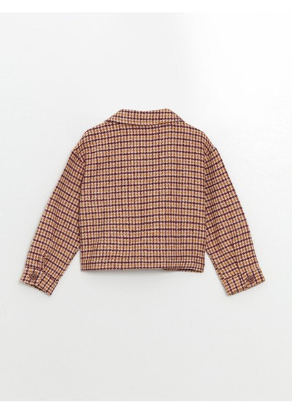 Lcw Kids Uzun Kollu Crop Ekose Desenli Kız Çocuk Ceket modelleri