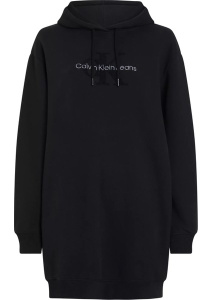 Kadın Chenille Monologo Kapüşonlu Elbise - Siyah fiyatları