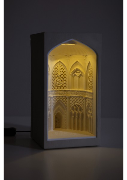 Digimonster Kubbe Ottoman Garden - El Sanatları Masa Üstü Beton Mimari Masaüstü Gece Lambası
