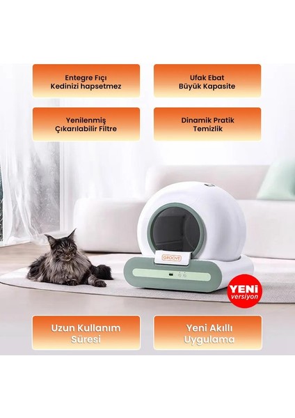 Ti+ 65L Wifi Otomatik Akıllı Kedi Tuvaleti Yeni Versiyon