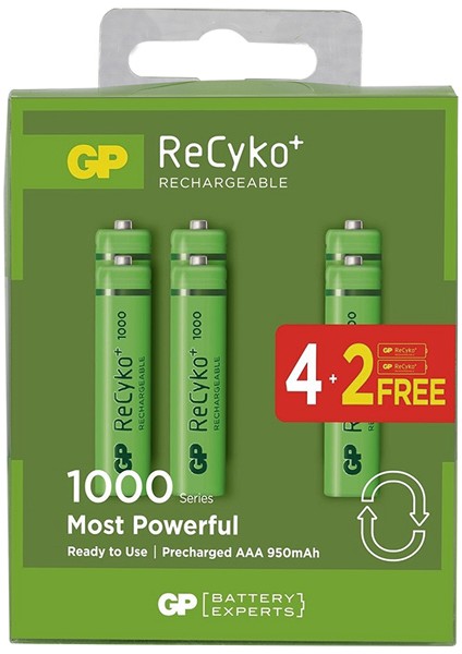 Gp Recyko 950 Mah Aaa Ince 4+2 6lı Şarjlı Pil Paket Fiyatı (4738)