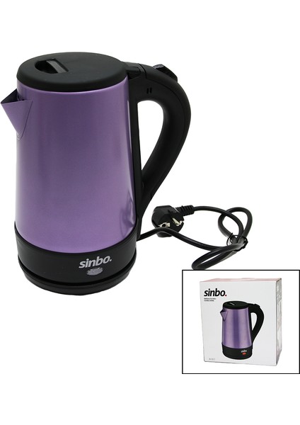 8017  Çelik Kettle Su Isıtıcısı 1.5lt - 2200W Mor