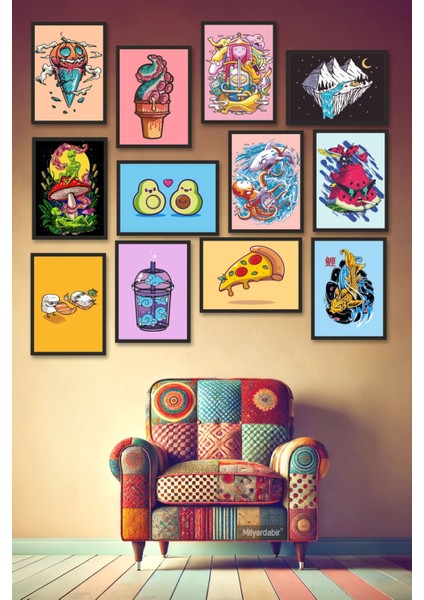 Fantastik Kralice ve Gece Manzaralı 12 Parça Mdf Tablo