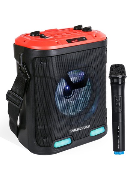 Magıcvoıce MV-6005 Vhf El MİK-USB/SD/BT30 Watt Işıklı Taşınabilir Şarjlı Seyyar Anfi (4738)