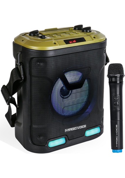 Magıcvoıce MV-6005 Vhf El MİK-USB/SD/BT30 Watt Işıklı Taşınabilir Şarjlı Seyyar Anfi (4738)