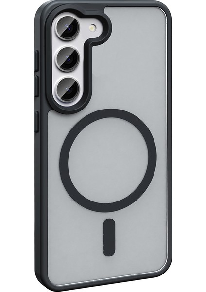 Galaxy S24 Fe Kılıf Magsafe Şarj Özellikli Mat Arka Yüzey Sio Kapak-Gri modelleri