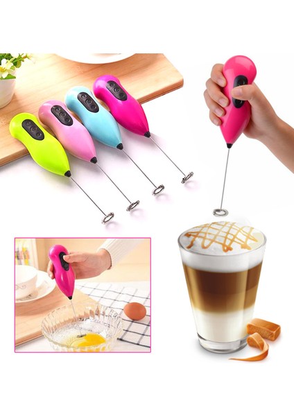 Mini Pilli Karıştırıcı ve Köpürtücü El Mikseri (4738)