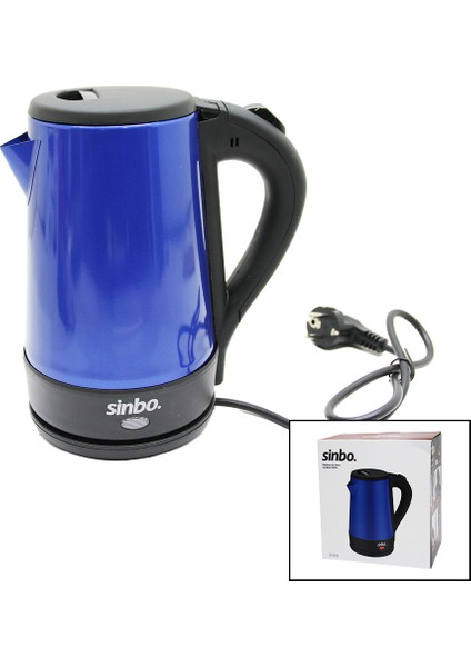 8016  Çelik Kettle Su Isıtıcısı 1.5lt - 2200W Mavi