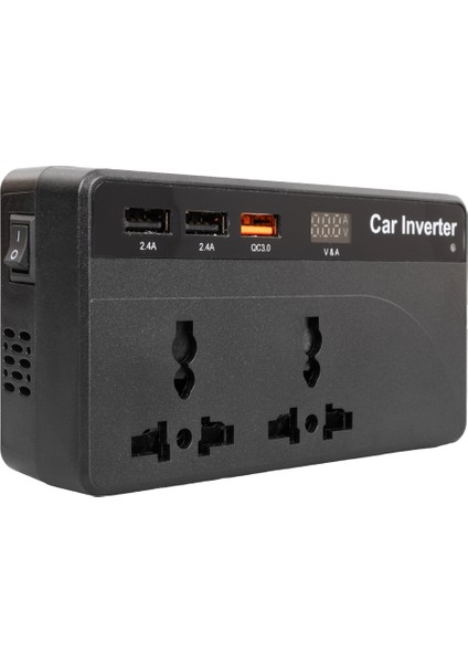 CZ01/12V-24V 12-24 Volt 200 Watt 3 USB Girişli Araç Power Inverter (4738)