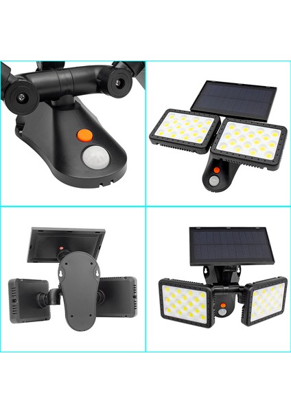 W770B Sensörlü 36 Cob Ledli Solar Aydınlatmalı Duvar Lambası (4738)