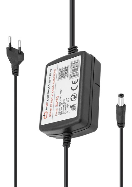 12 Volt - 1 Amper - 12 Watt Masaüstü İki Ucu Kablolu Adaptör 5.5*2.5 Uç (4738)