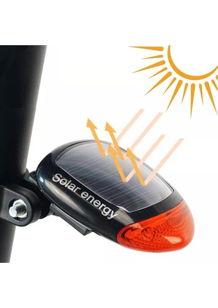 LED Güneş Enerjisi ile Şarj Edilebilir Bisiklet Kuyruk Lambası Solar Bisiklet Lambası (4738)