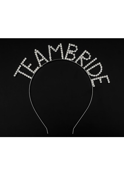 Kristal Taşlı Gümüş Renk Team Bride Gelin Tacı (4738)