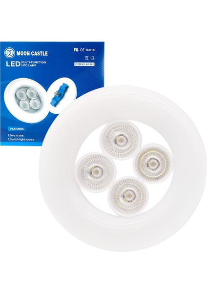 KK-902 E27 Duy 48 Watt Beyaz 4lü Ufo LED Lamba (4738)
