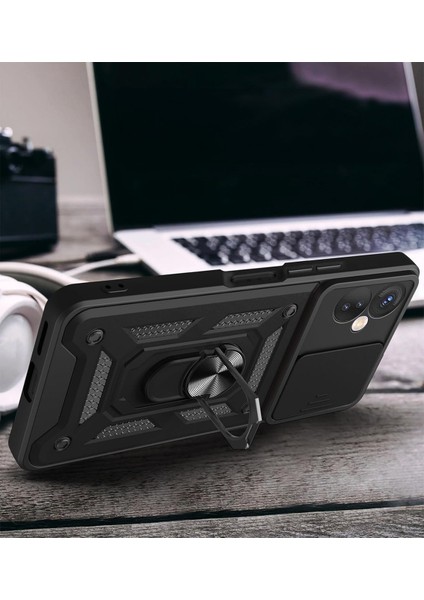 Infinix Hot 30 4g ile Uyumlu Kılıf Pars Lens Sürgülü Yüzüklü Standlı Korumalı Kılıf fiyatları