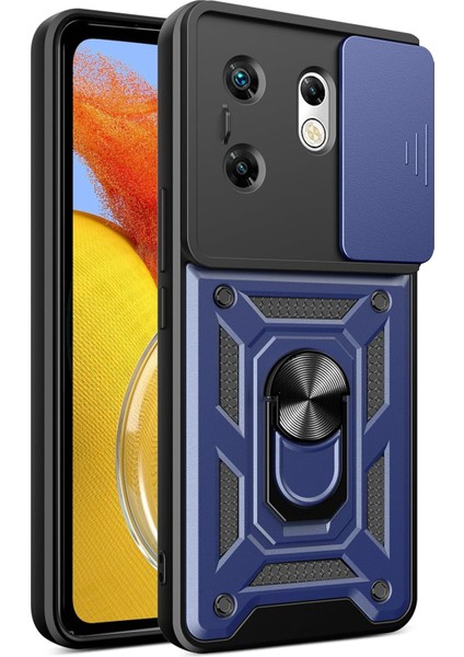Infinix Zero 30 4g ile Uyumlu Kılıf Pars Lens Sürgülü Yüzüklü Standlı Korumalı Kılıf
