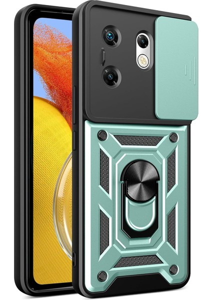 Infinix Zero 30 4g ile Uyumlu Kılıf Pars Lens Sürgülü Yüzüklü Standlı Korumalı Kılıf