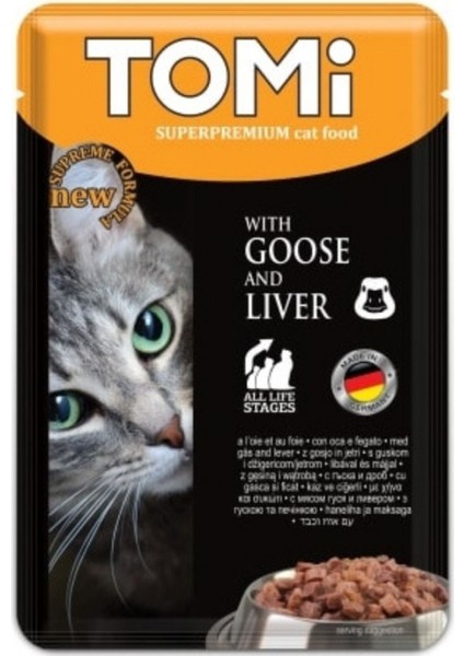 Pouch Kaz ve Ciğerli Yetişkin Kedi Konservesi 100GR