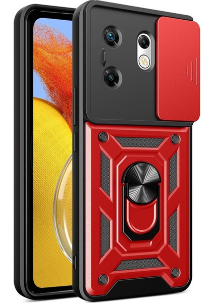 Infinix Zero 30 4g ile Uyumlu Kılıf Pars Lens Sürgülü Yüzüklü Standlı Korumalı Kılıf