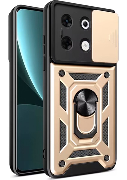 Infinix Zero 30 5g ile Uyumlu Kılıf Pars Lens Sürgülü Yüzüklü Standlı Korumalı Kılıf