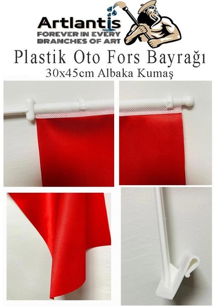 Plastik Otofors Bayrak 30X45 cm 5 Adet Konvoy ve Araç Bayrağı Cama Takılan Bayrak Türk Bayrağı Oto Fors