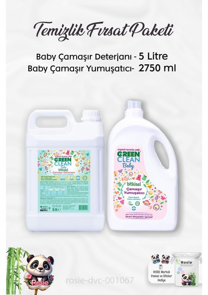 Baby Bitkisel Çamaşır Yumuşatıcı 2750 Ml, Çamaşır Deterjanı 5lt ve Rosıe