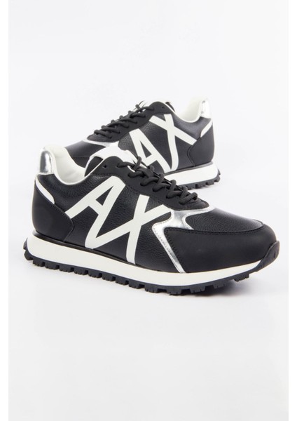 Kadın Armani Exchange Sneaker Ayakkabı - Siyah Beyaz