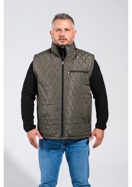 Kapitone Desenli Içi Polarlı 5 Renk Battal Dahil 9 Beden Kışlık Yelek