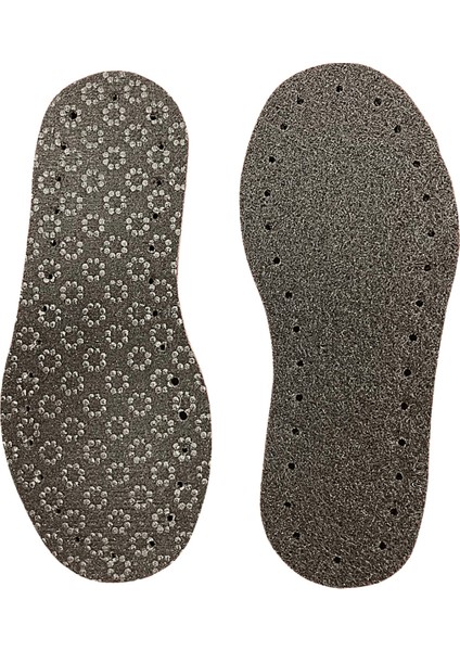 Hobi Örgü Panduf Patik Tabanı Kaydırmaz -Eva-Yün Keçe 3 Katlı Delikli Patik Tabanlığı 1 Çift Siyah