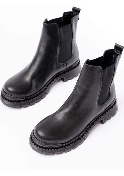 2051-2137 Siyah Lastikli Günlük Kadın Bot modelleri