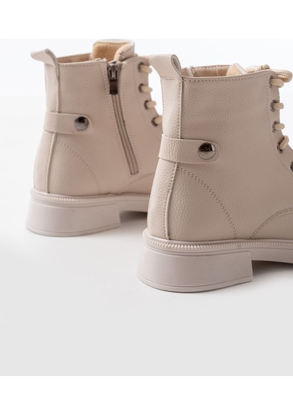 Bej Galata Bağcıklı Fermuarlı Günlük Kadın Bot Bayan BOT37653 indirimleri
