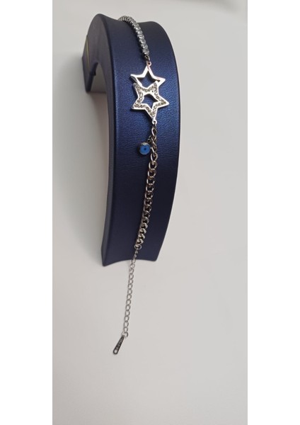 Çelik Bileklik Yıldız Figürlü Taşlı ve Zincirli Kadın fiyatları