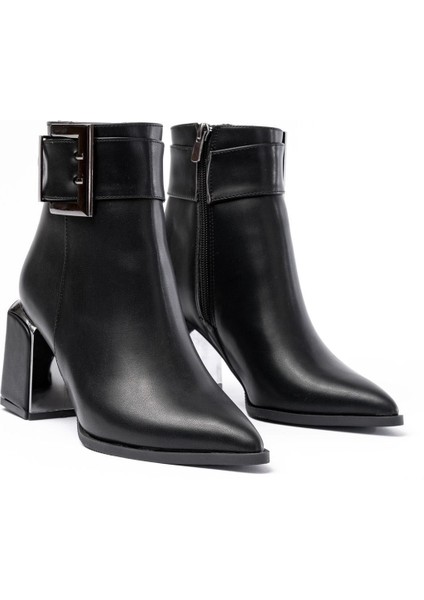 Siyah Toka Aksesuarlı Topuklu Fermuarlı Günlük Kadın Bot Bayan BOTDNZ-400 indirimleri