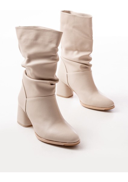Bej Topuklu Körüklü Günlük Kadın Bot Bayan BOTRS-2430 indirimleri