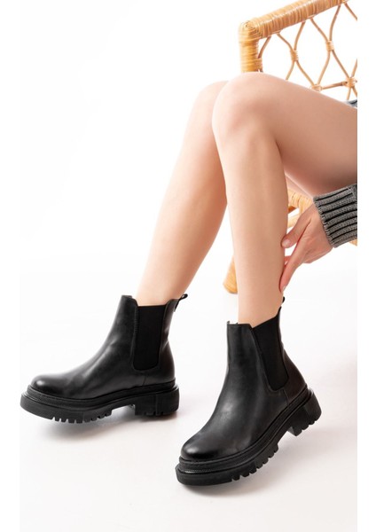 Siyah Lastikli Günlük Kadın Bot Bayan BOT812-213 modelleri