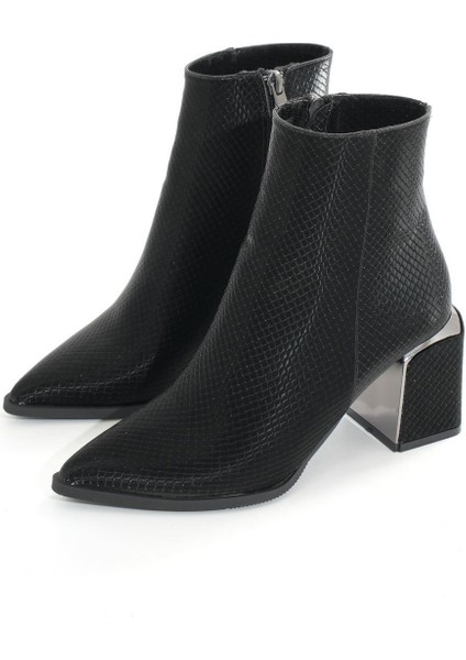 Siyah Fermuarlı Topuklu Kadın Günlük Bot Bayan BOTDNZ-409 modelleri