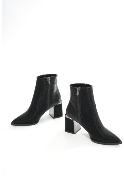 Siyah Fermuarlı Topuklu Kadın Günlük Bot Bayan BOTDNZ-409 fırsatları