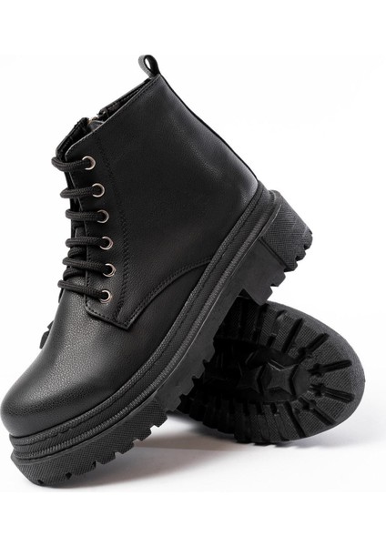 Siyah Bağcıklı Fermuarlı Günlük Kadın Bot Bayan BOT812-212 fırsatları