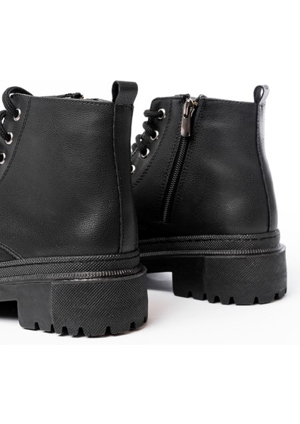 Siyah Bağcıklı Fermuarlı Günlük Kadın Bot Bayan BOT812-212 indirimleri