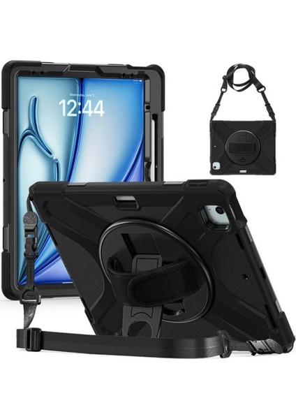 iPad Air 13 2024 Uyumlu Tam Koruma Sağlayan Zırhlı Silikon Tablet Kılıfı Şok Emici Dayanıklı ve Şık