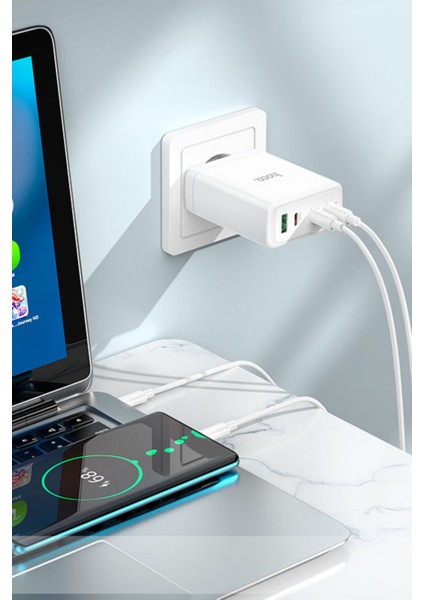 N31 Leader Pd Hızlı Şarj Özellikli 100W Type-C ve USB Şarj Çıkışlı Gan Teknoloji Şarj Başlığı